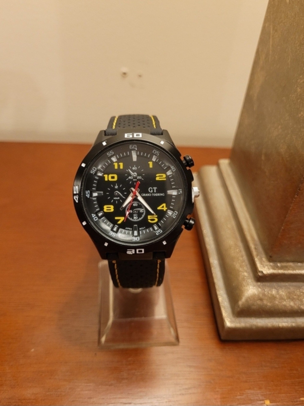 New Black and Yellow GT Grand Touring Sport Men's Watch